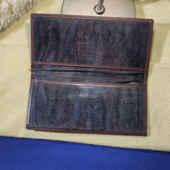 Vintage Fendi Brown/Gold Zucca Continental Wallet / FFCharm/CheckBook Insert$250 - Picture 8 of 14